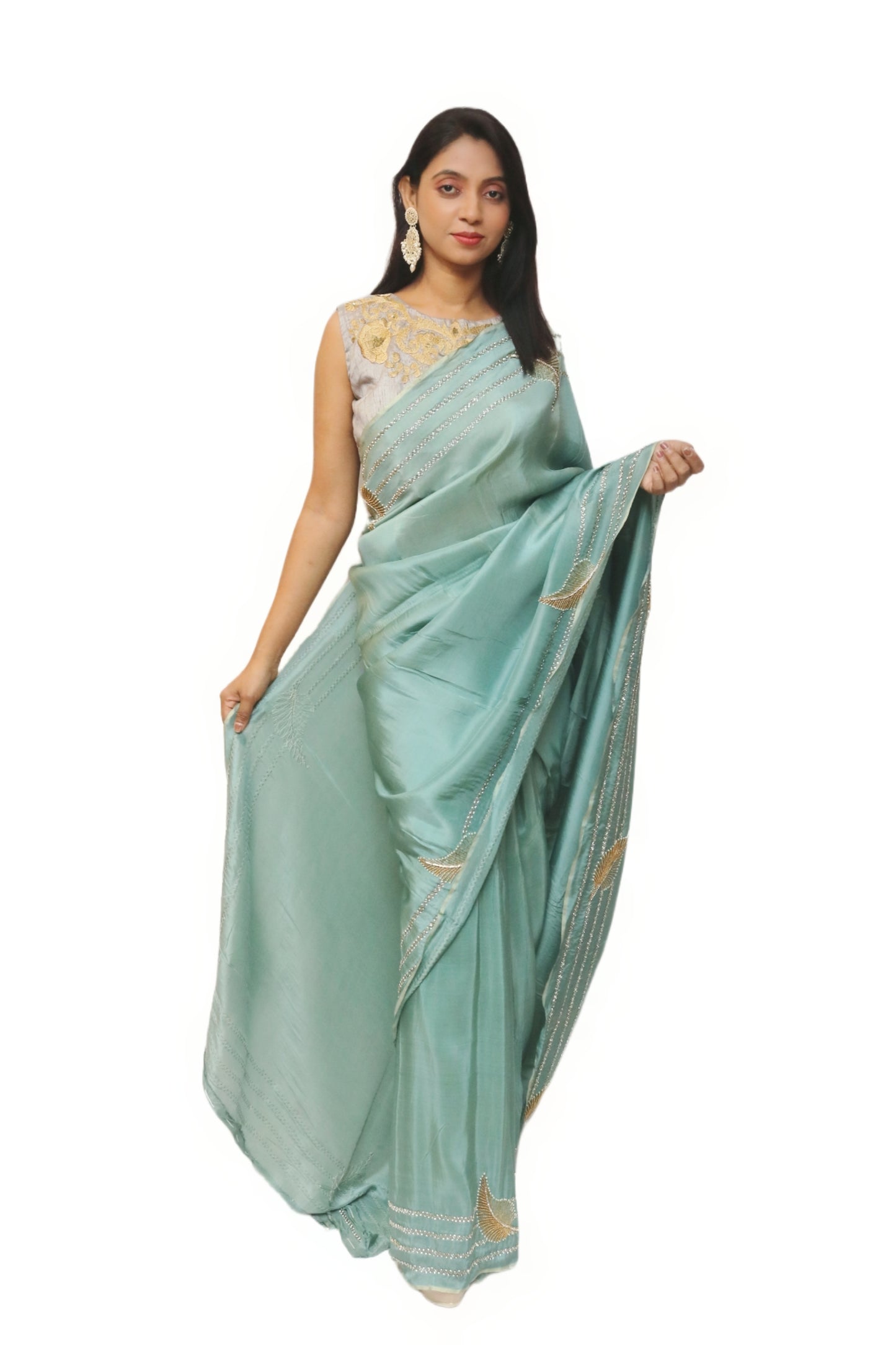 Pastel Green Saree
