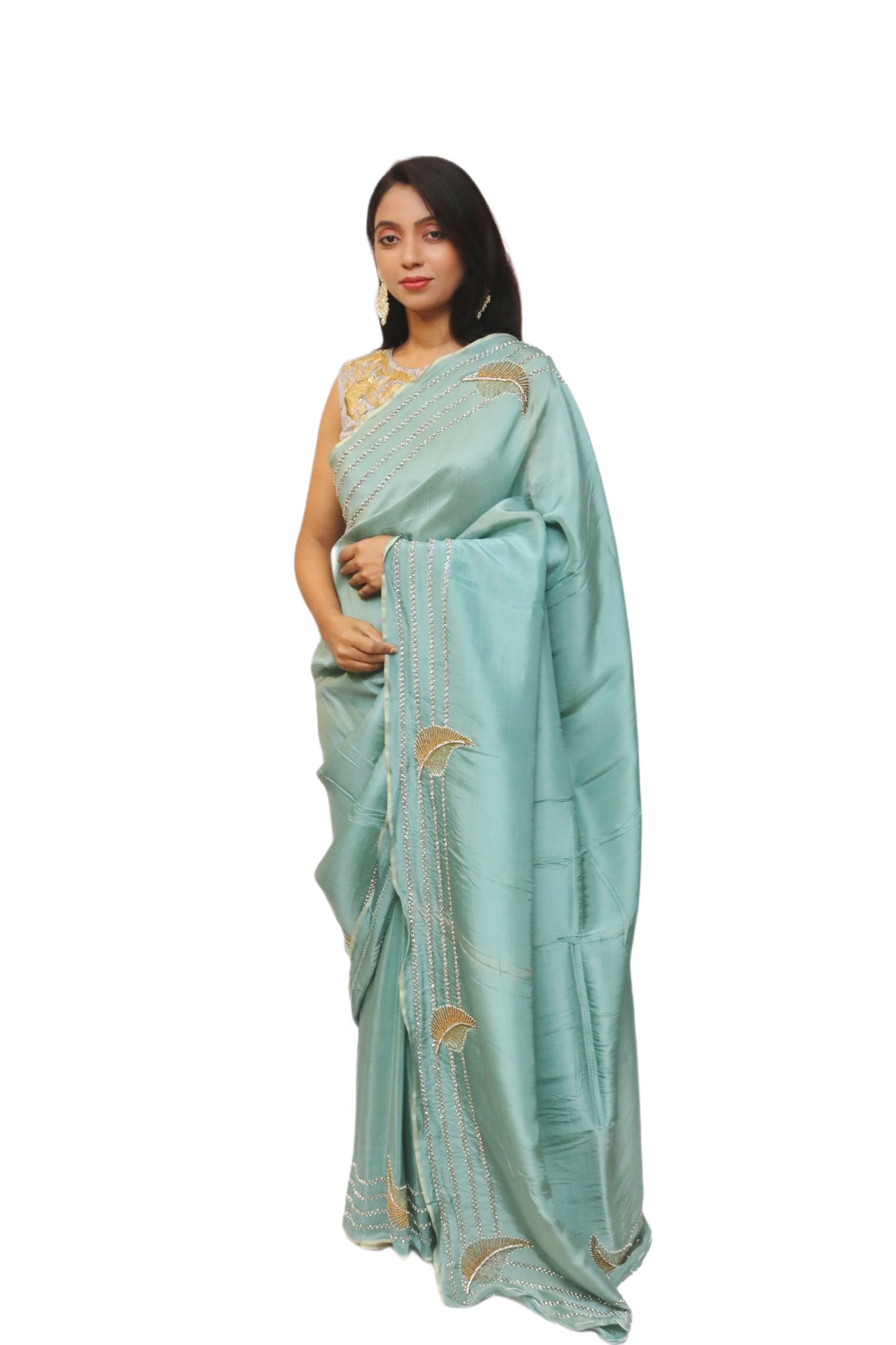 Pastel Green Saree