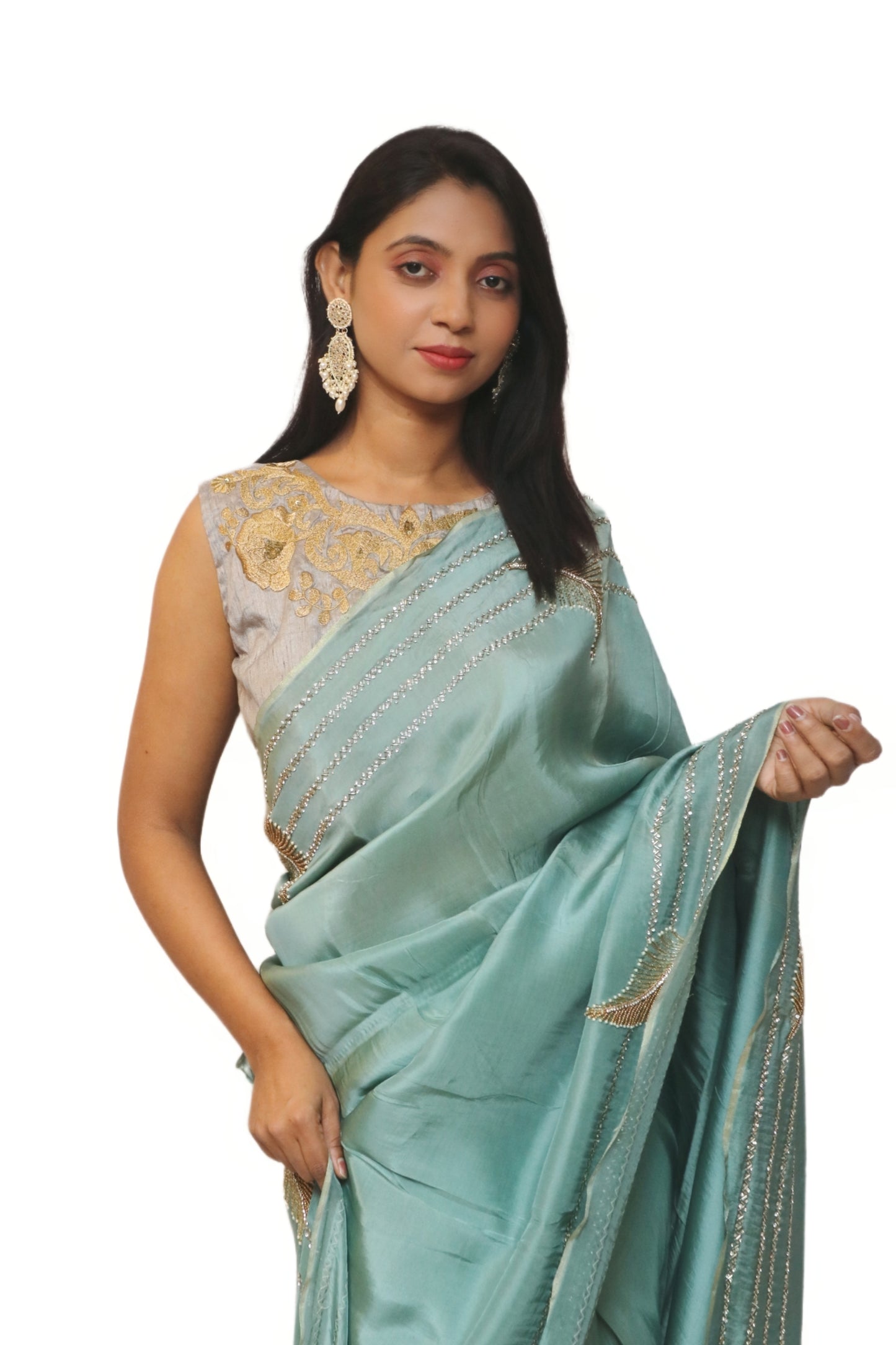 Pastel Green Saree