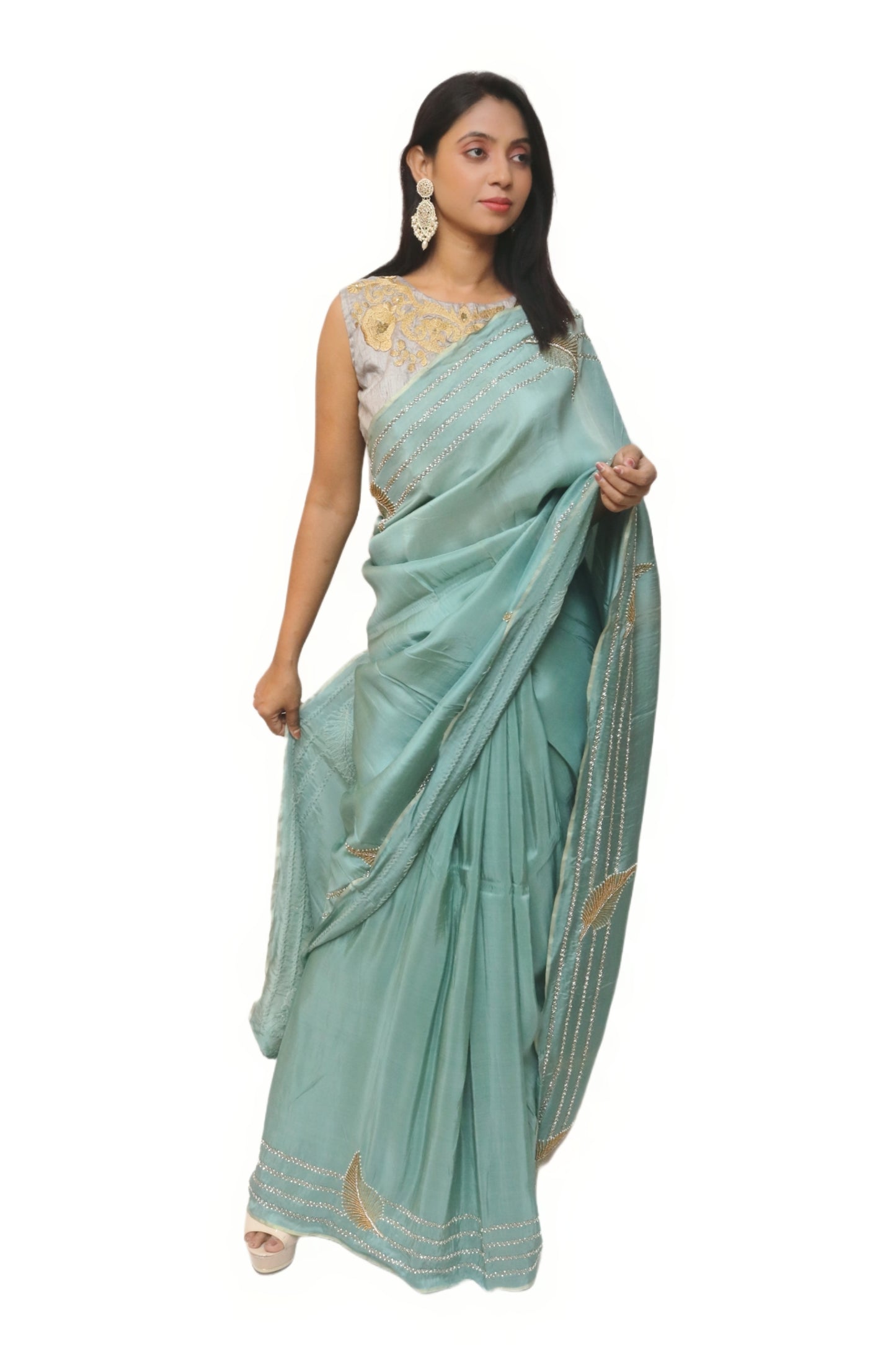 Pastel Green Saree