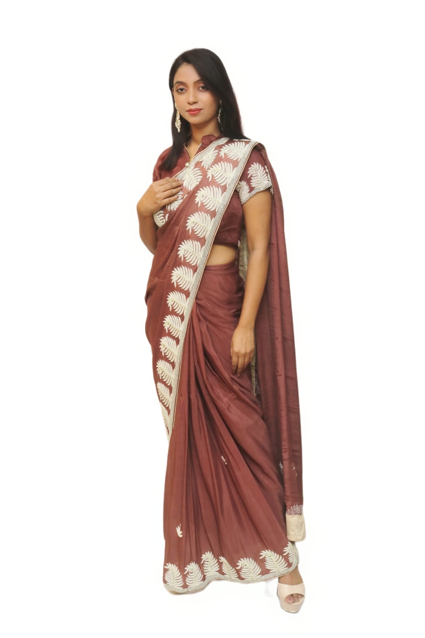 Chocolate Brown Saree