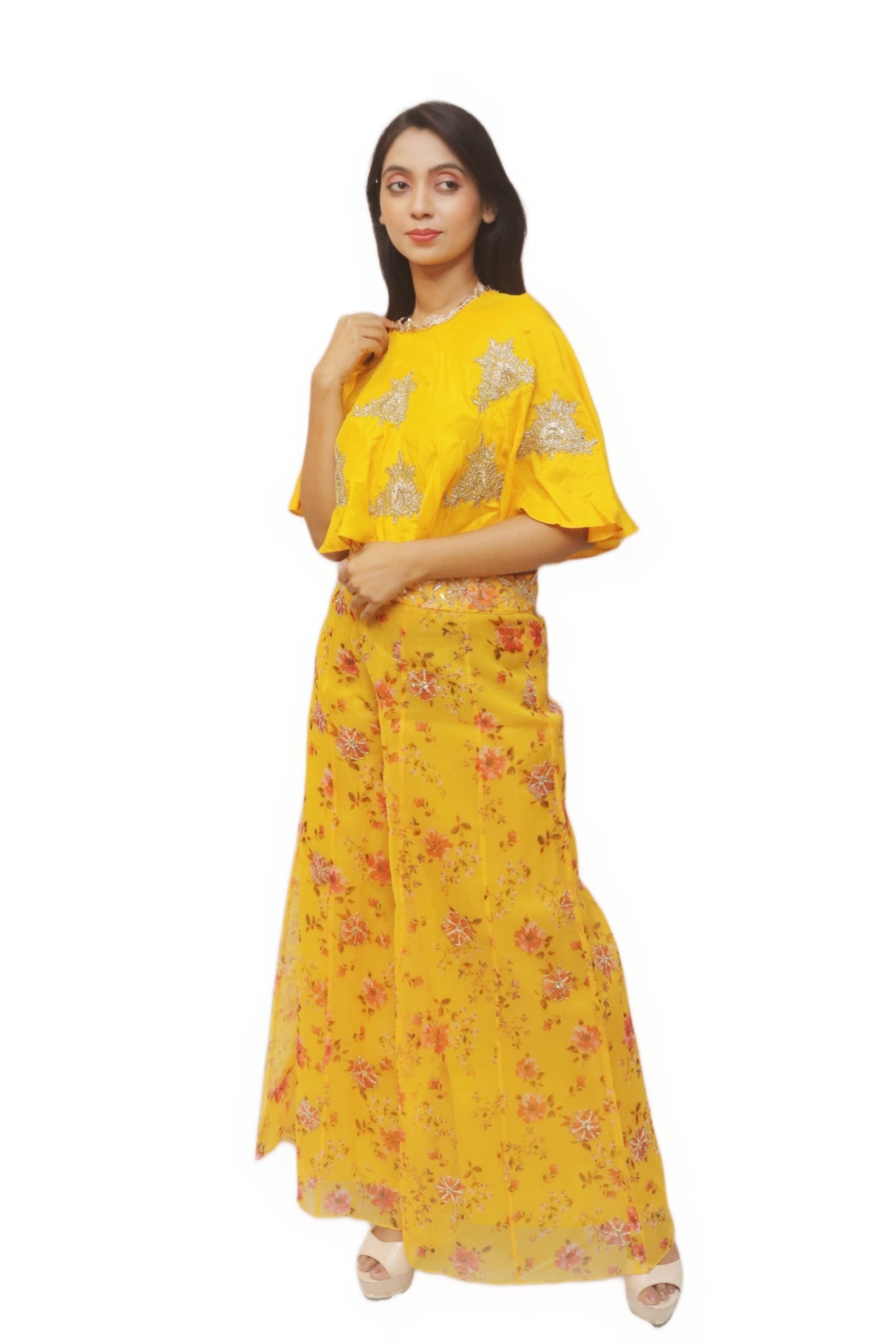 Bright Yellow Indowestern Wear