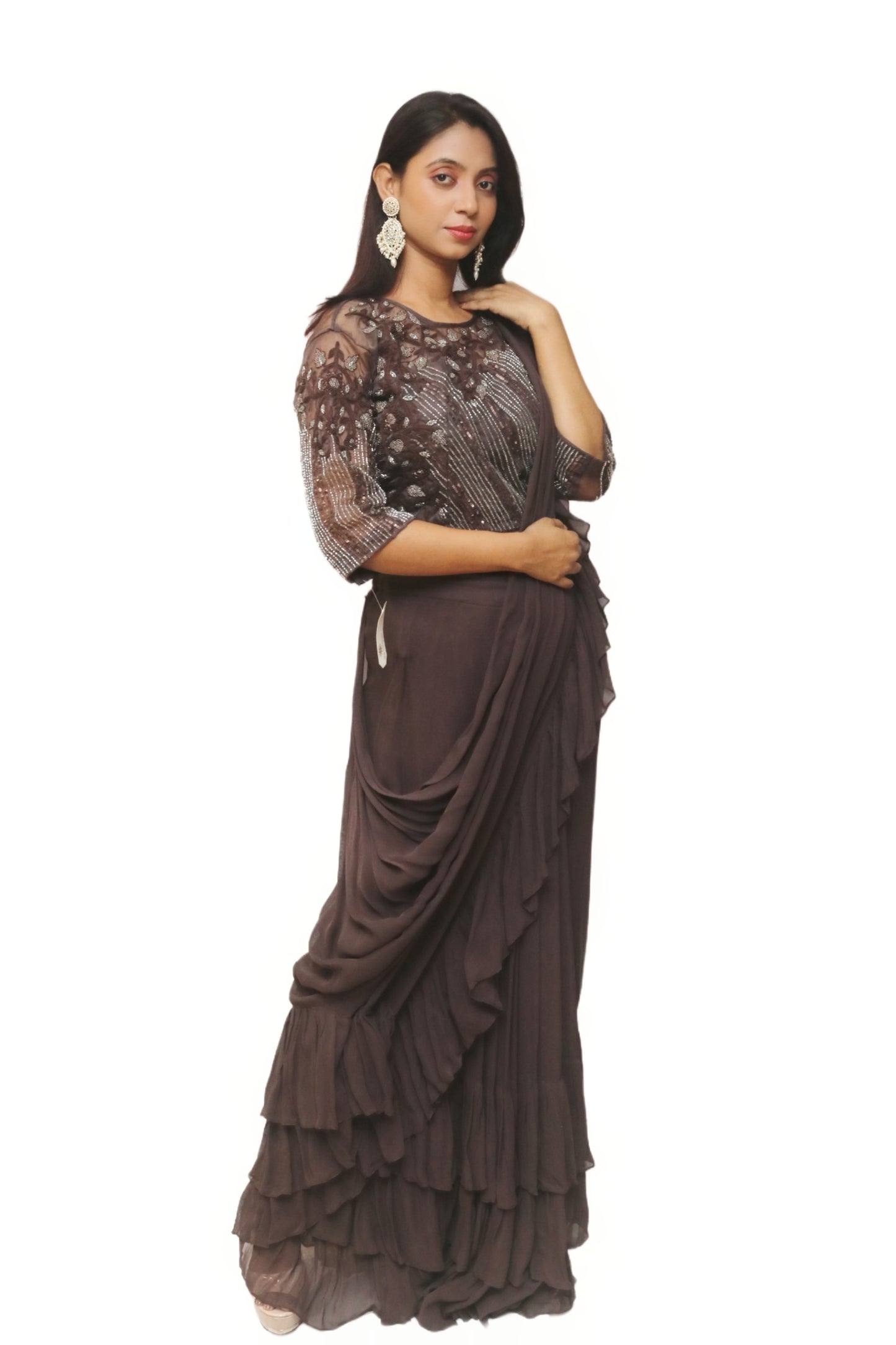 Coffee Colored drep Saree