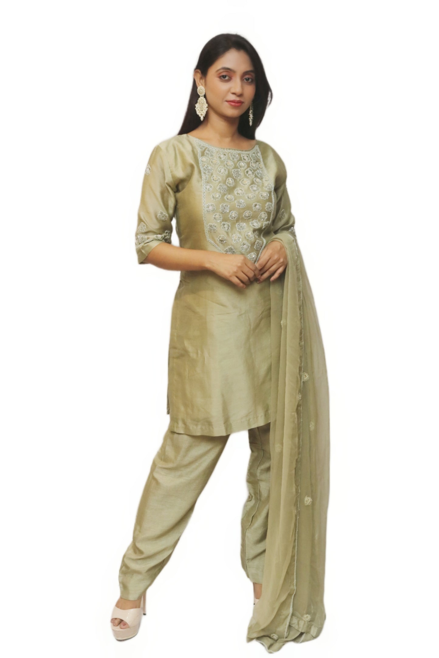 Olive colored Kurta Set