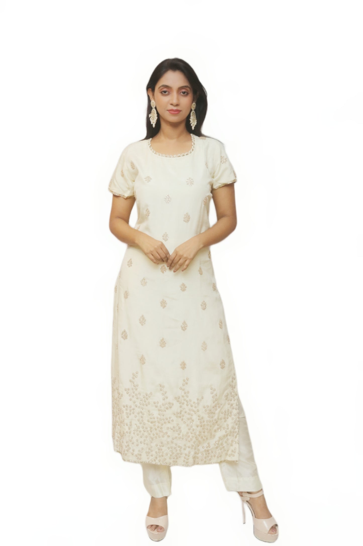 Cream Colored Kurta Set