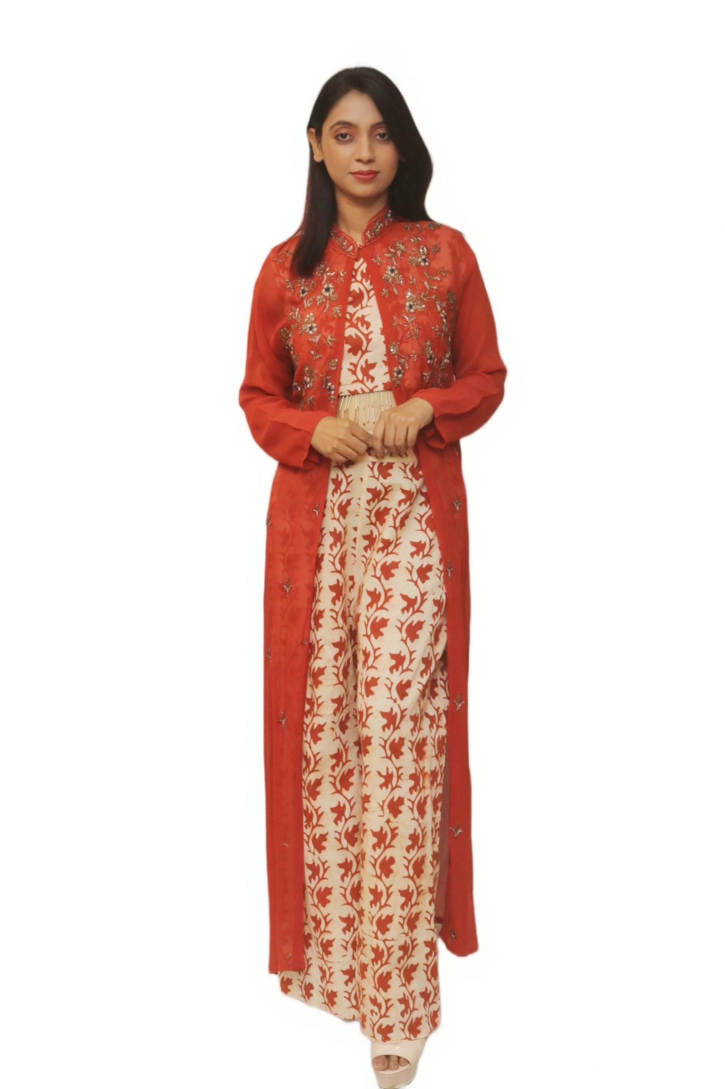 Rust Colored Indowestern Wear