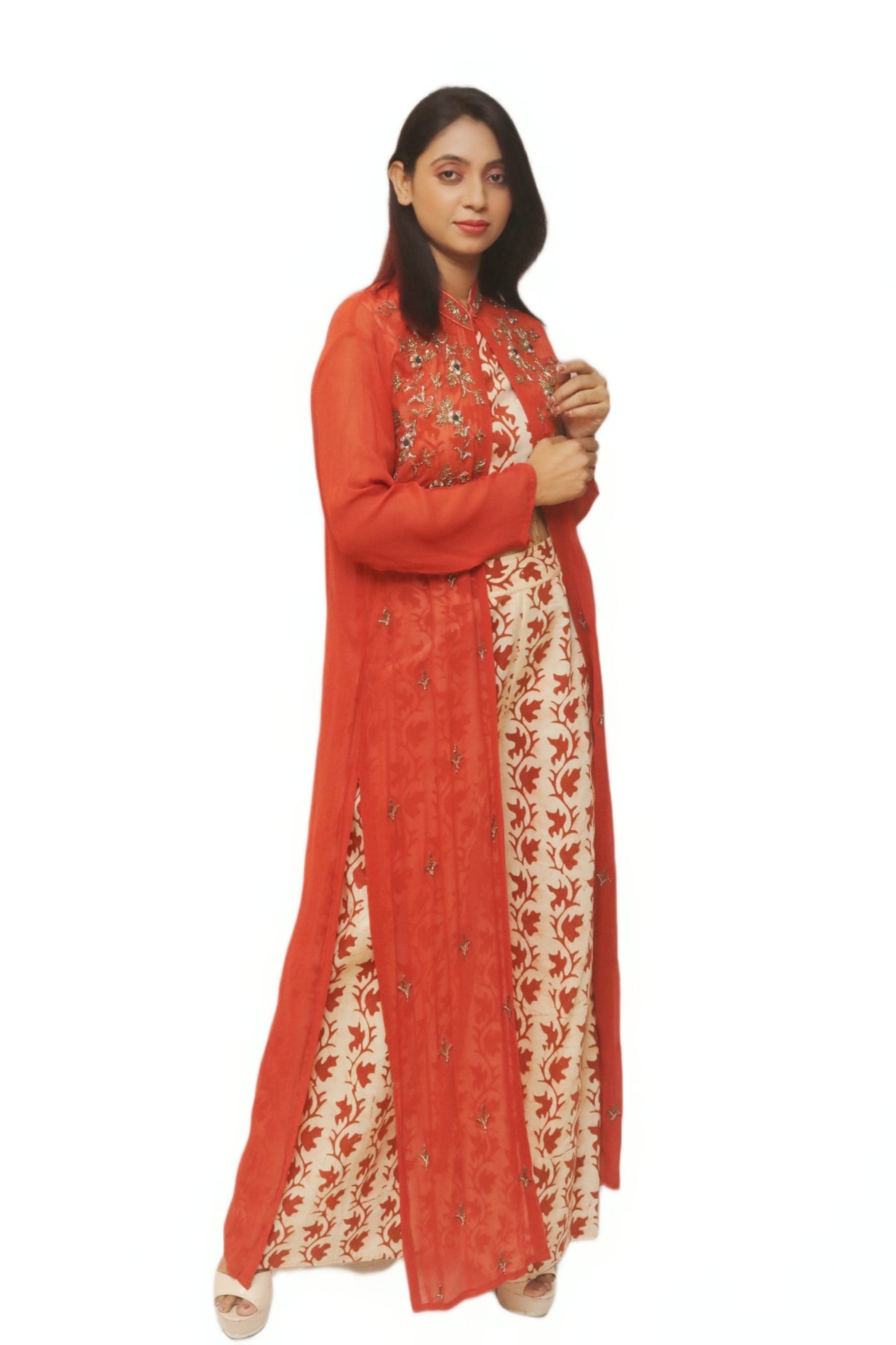 Rust Colored Indowestern Wear