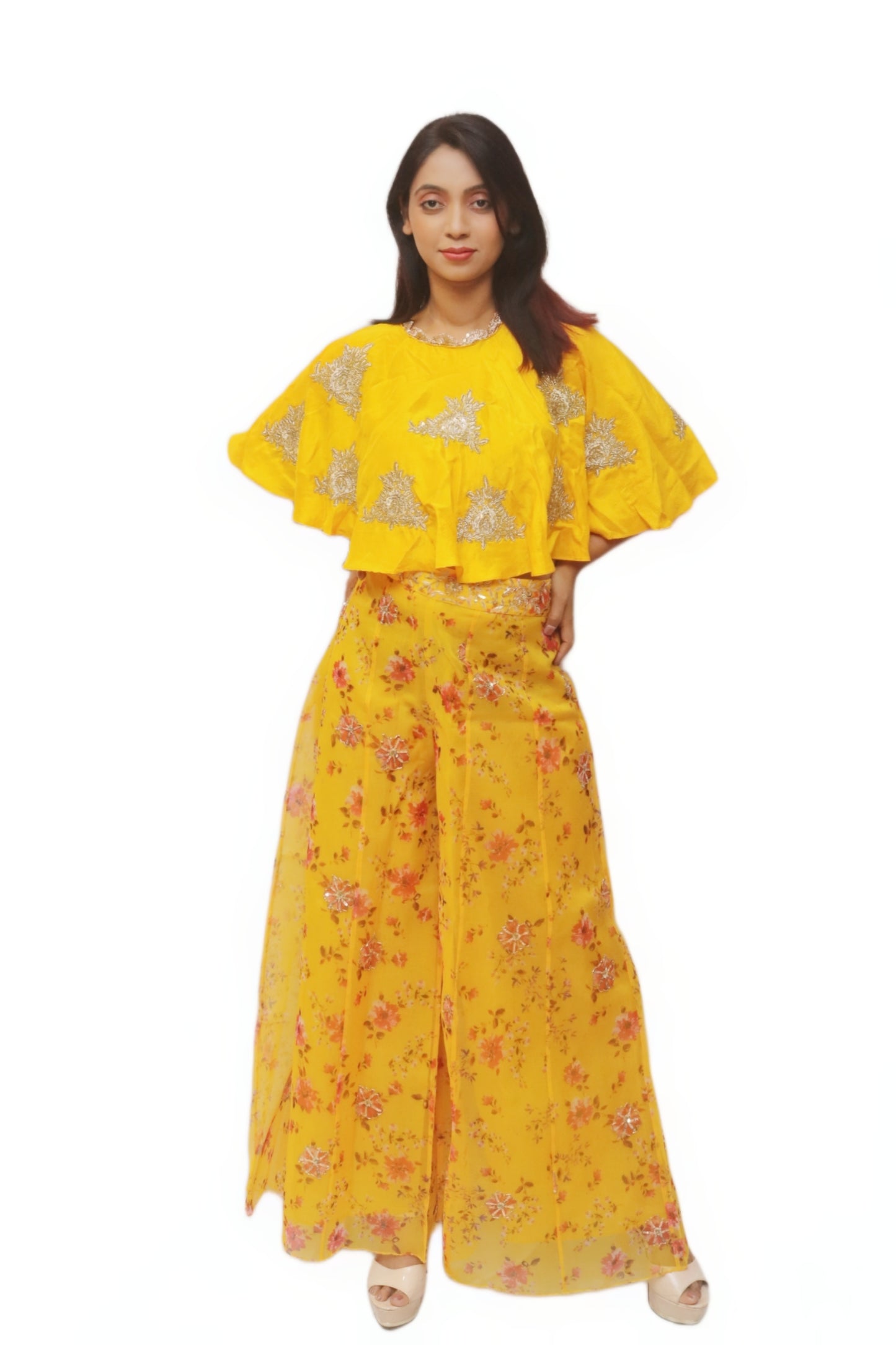 Bright Yellow Indowestern Wear