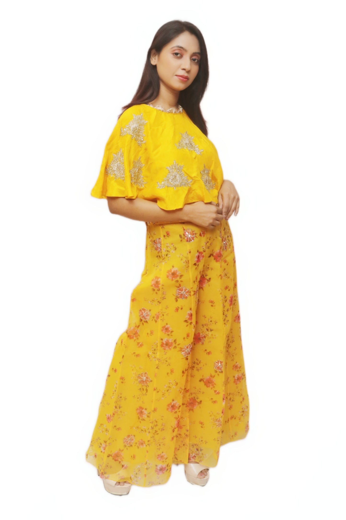 Bright Yellow Indowestern Wear