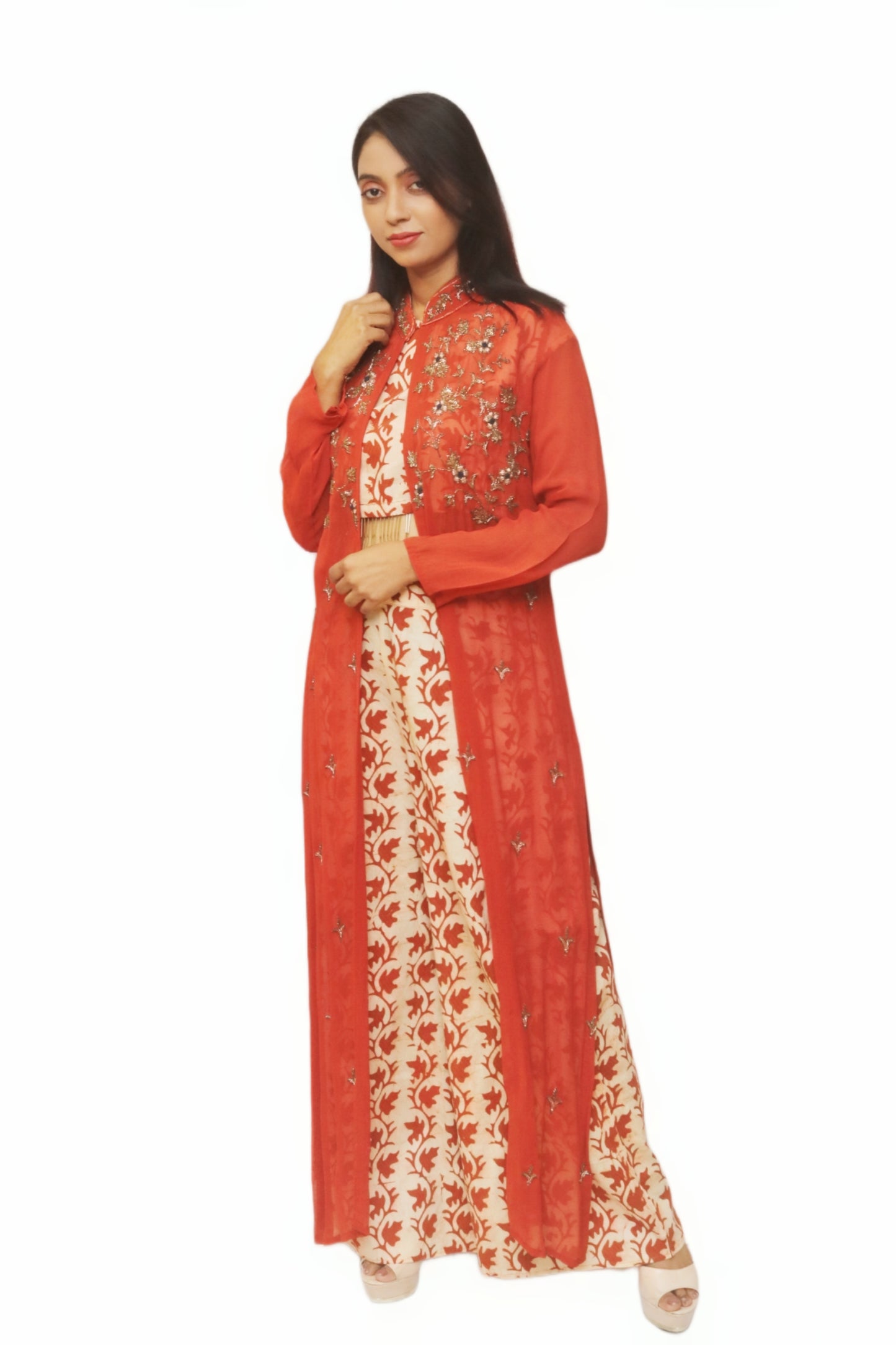 Rust Colored Indowestern Wear