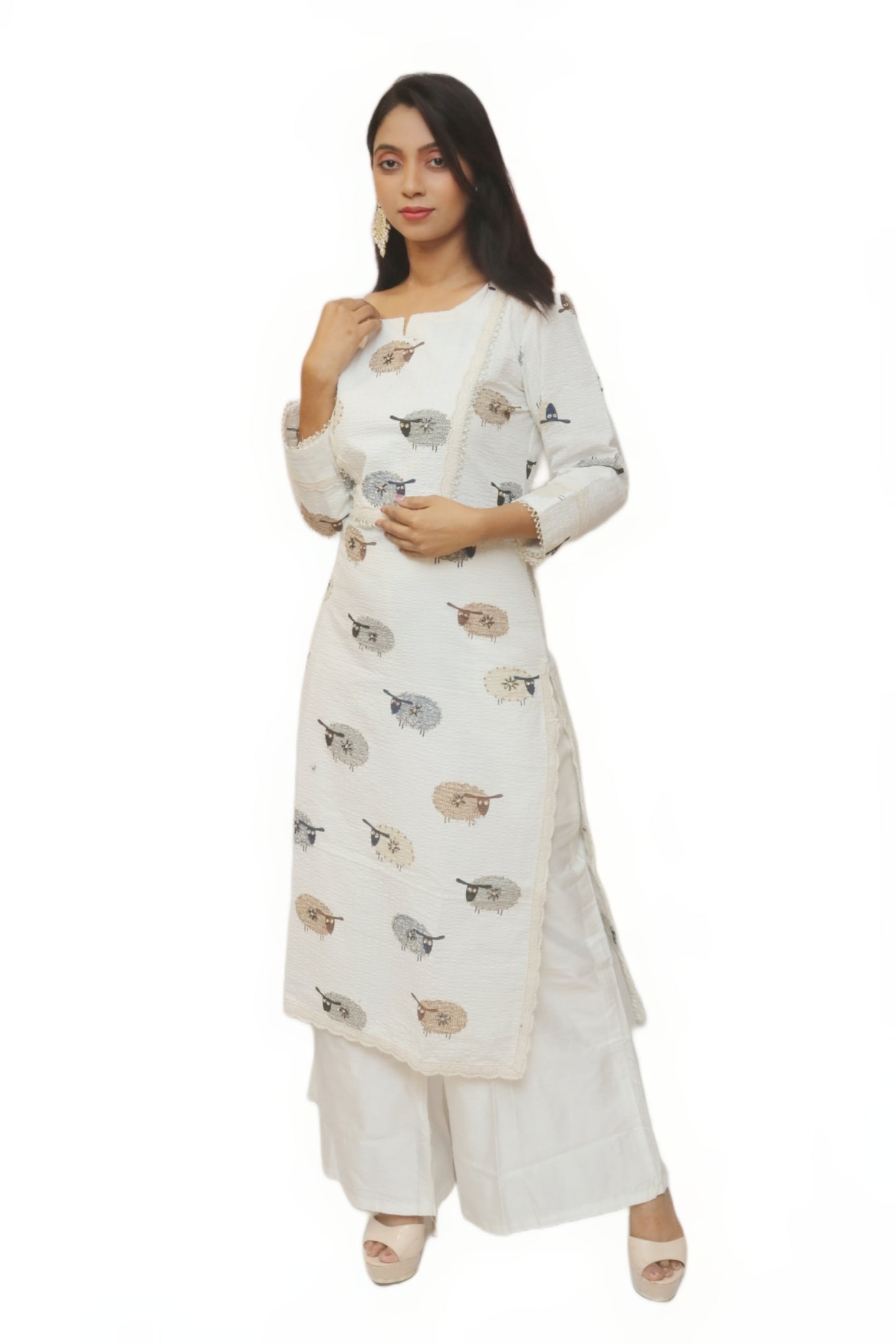 Powder White Kurta Set