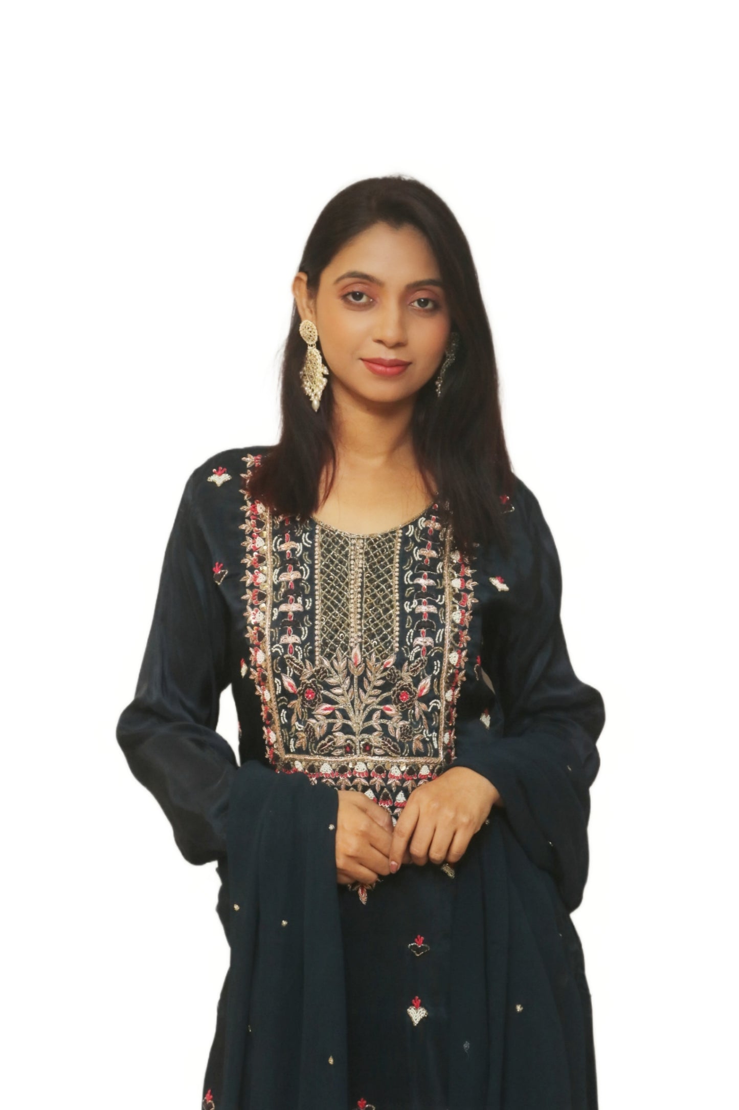 Dark navy Blue Kurta Set