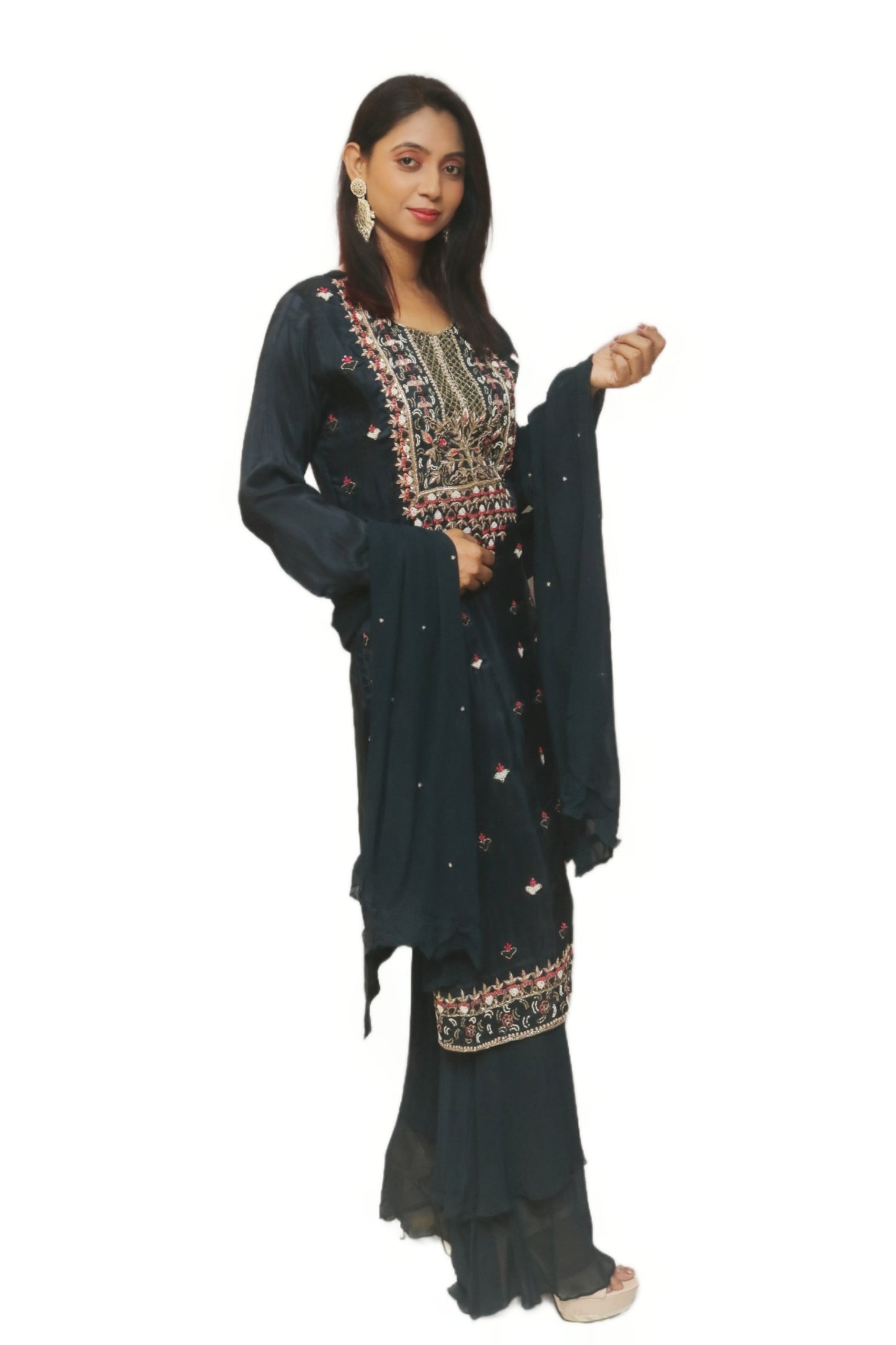 Dark navy Blue Kurta Set