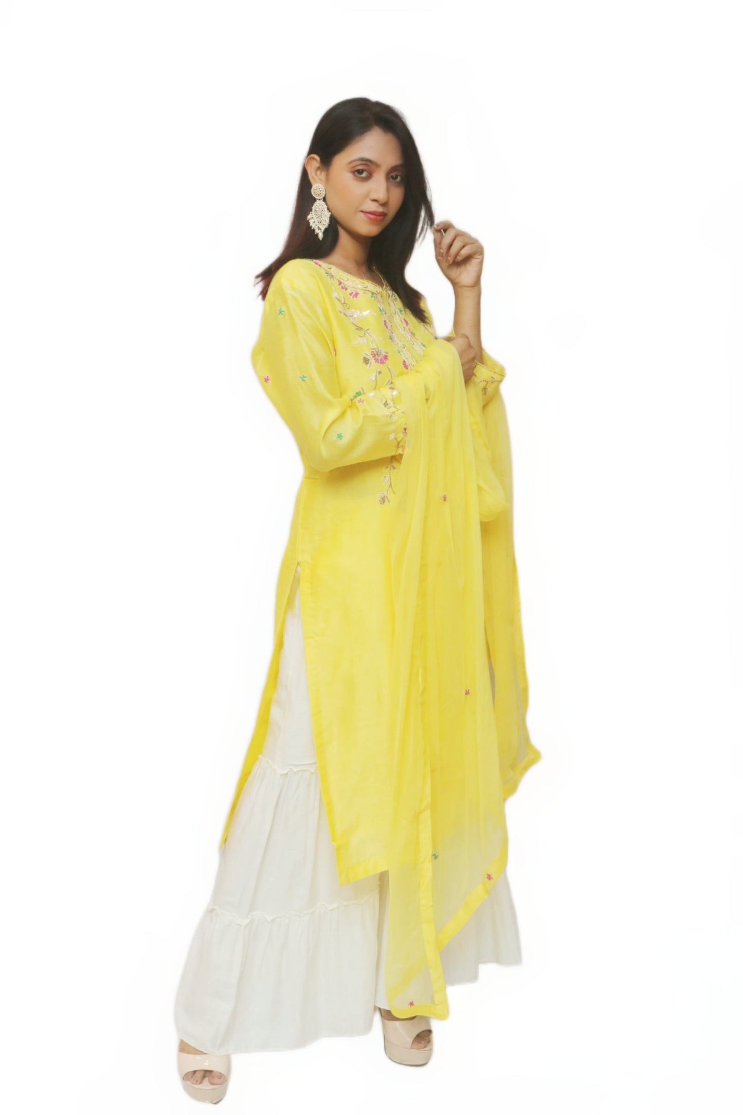 Bright Yellow Kurta Set