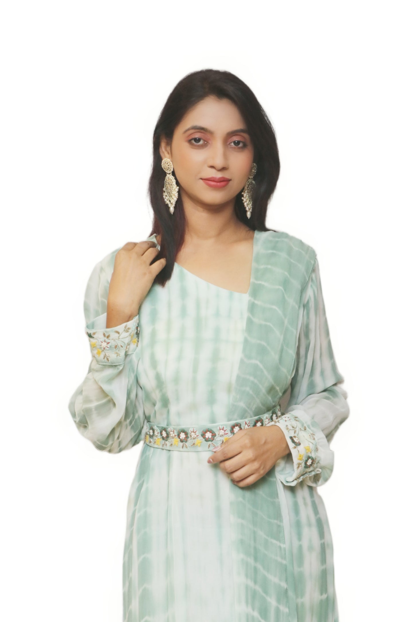Pastel Green Drape Gown