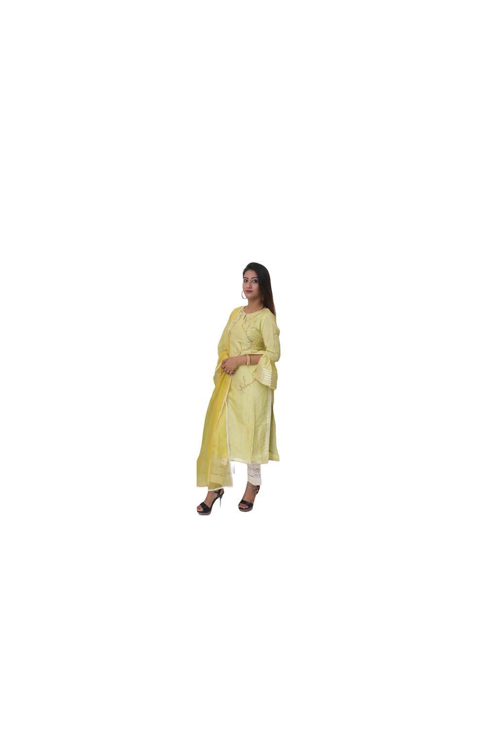Light Yellow Kurti Set