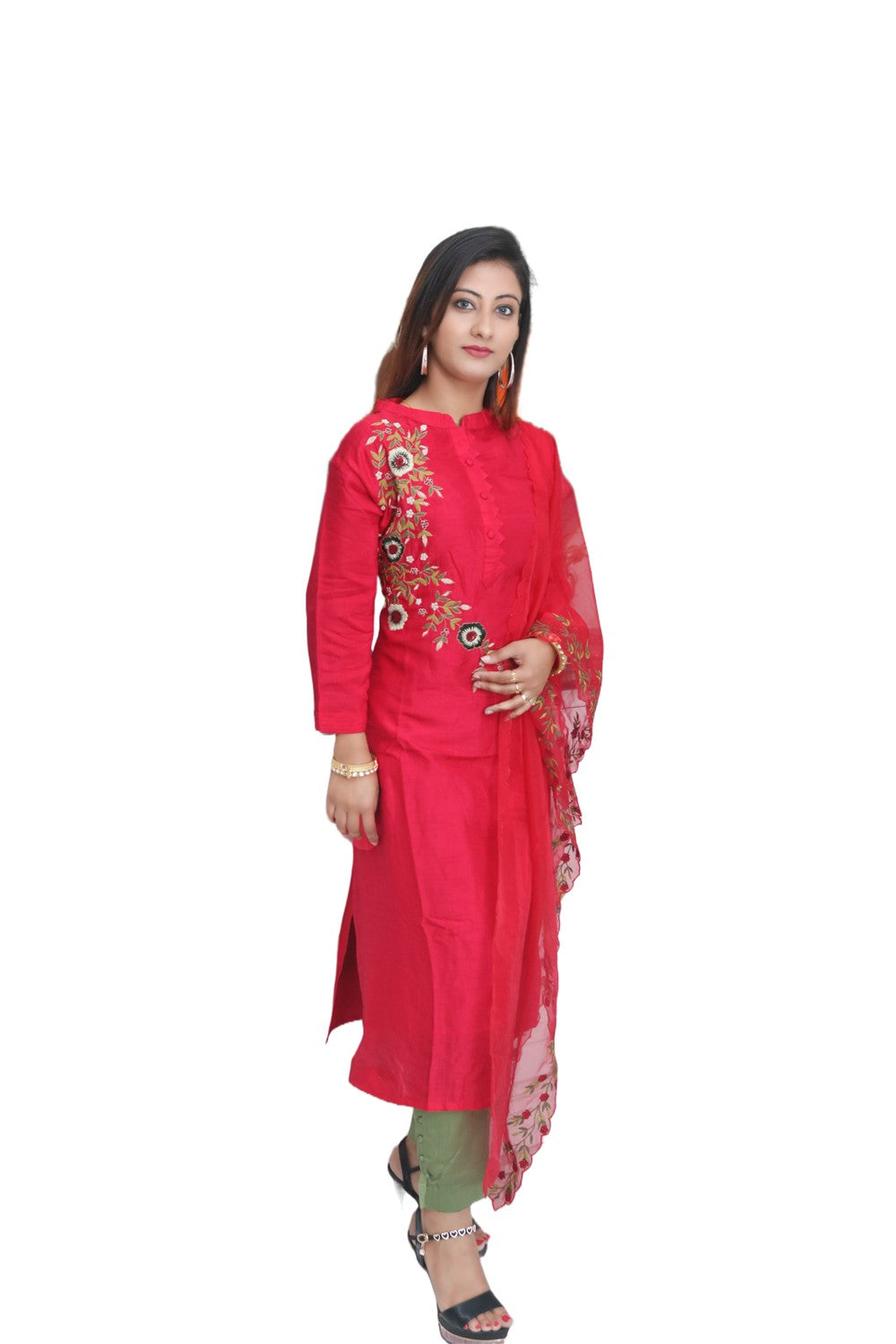 Red Silk Kurta