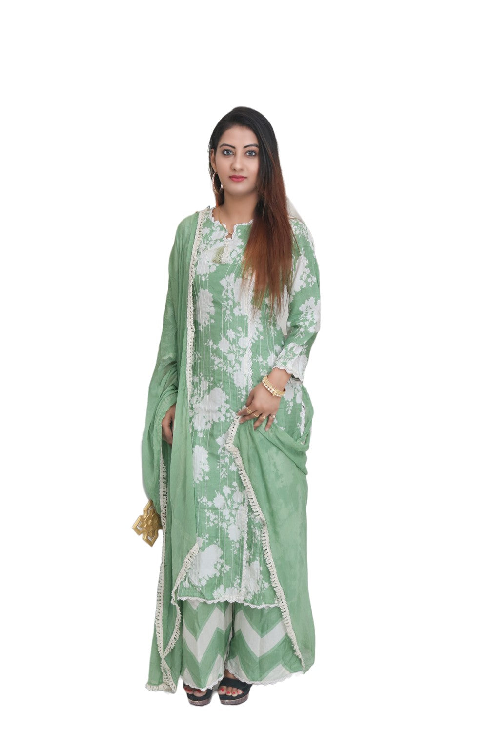 Sage green kurta Set