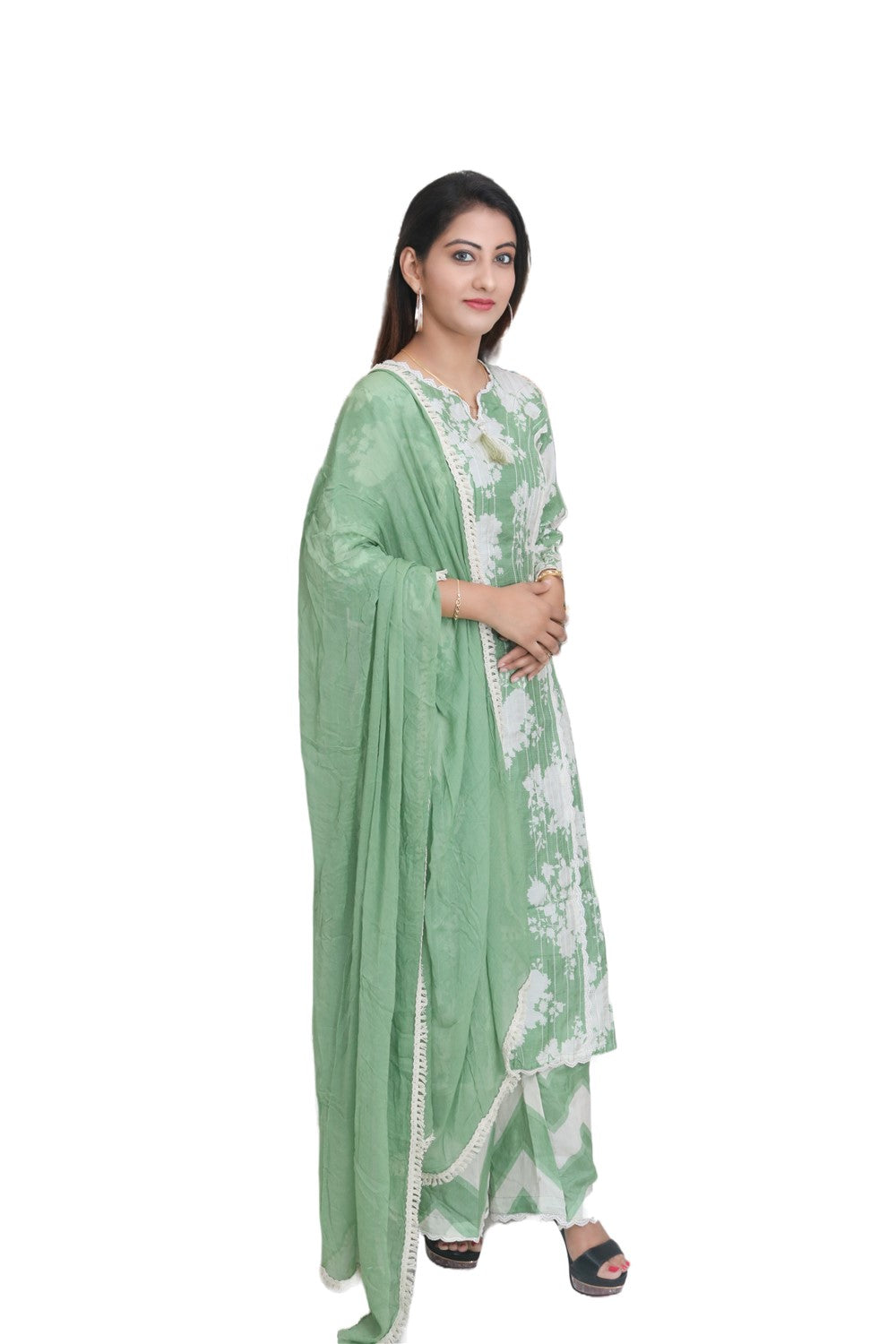 Sage green kurta Set