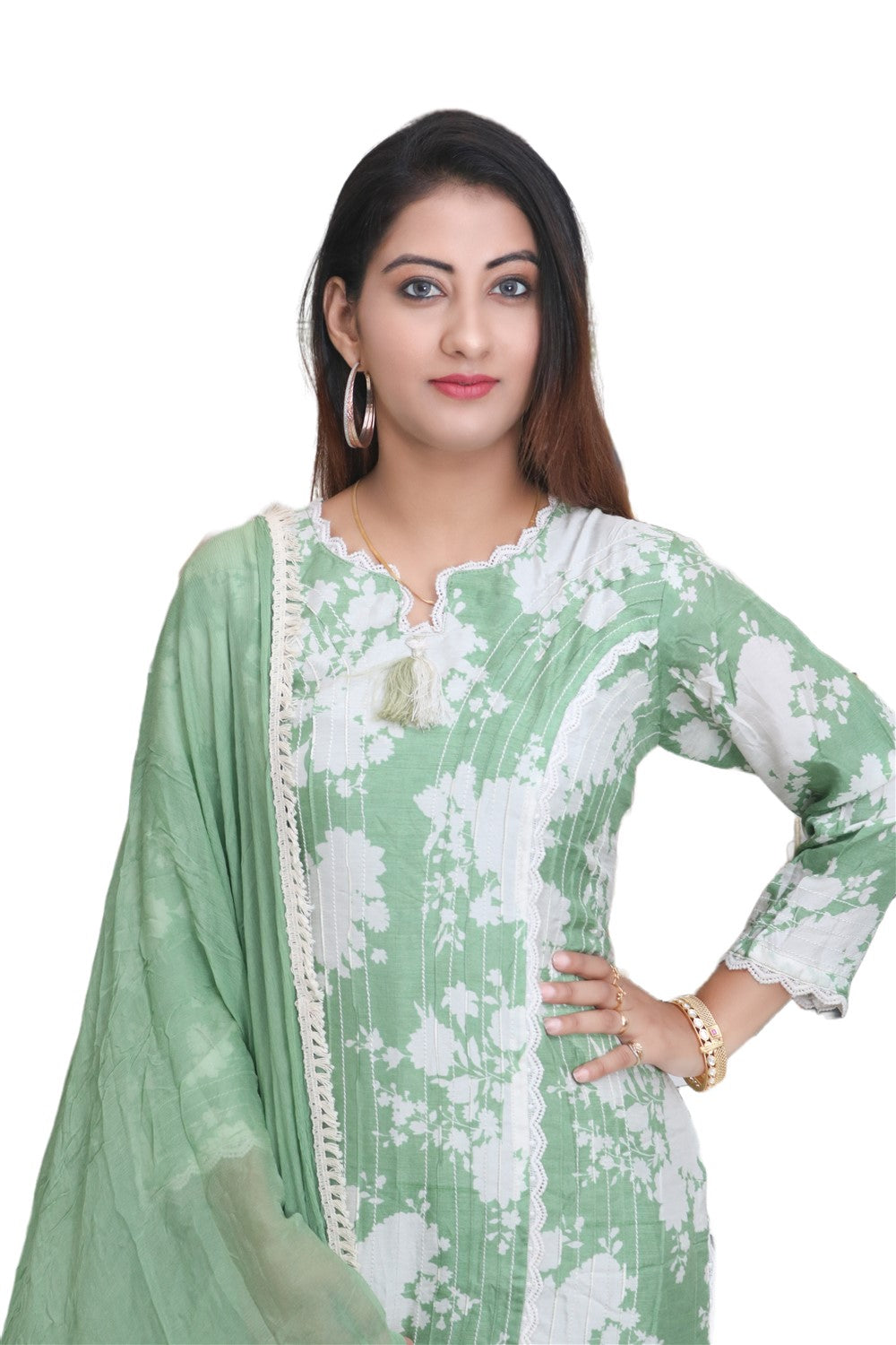 sage green kurta set
