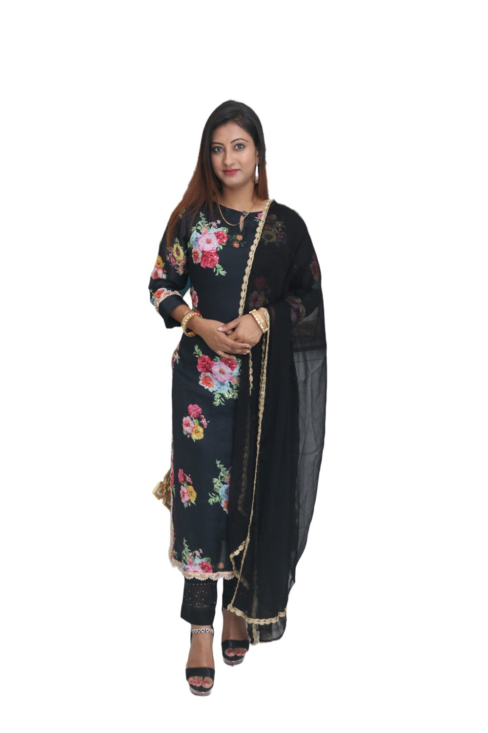 satin silk kurti