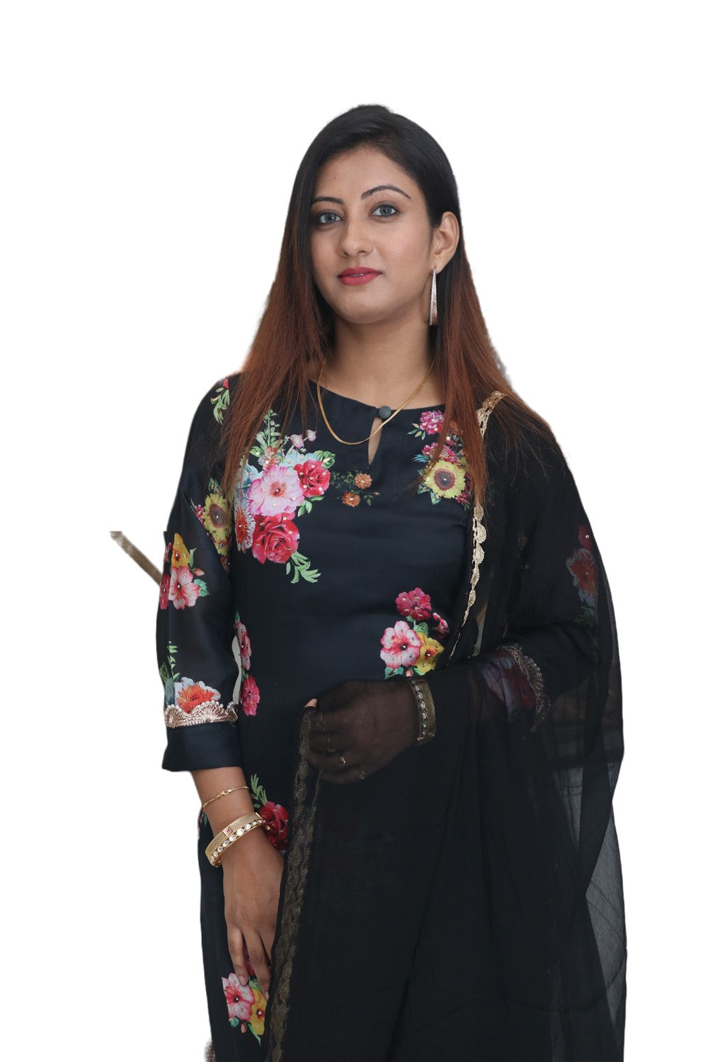 Satin silk kurti set
