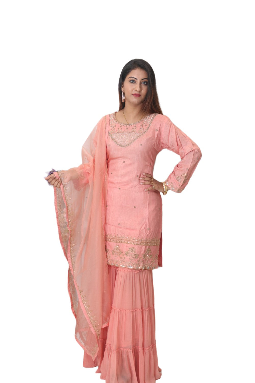 Silk sharara set