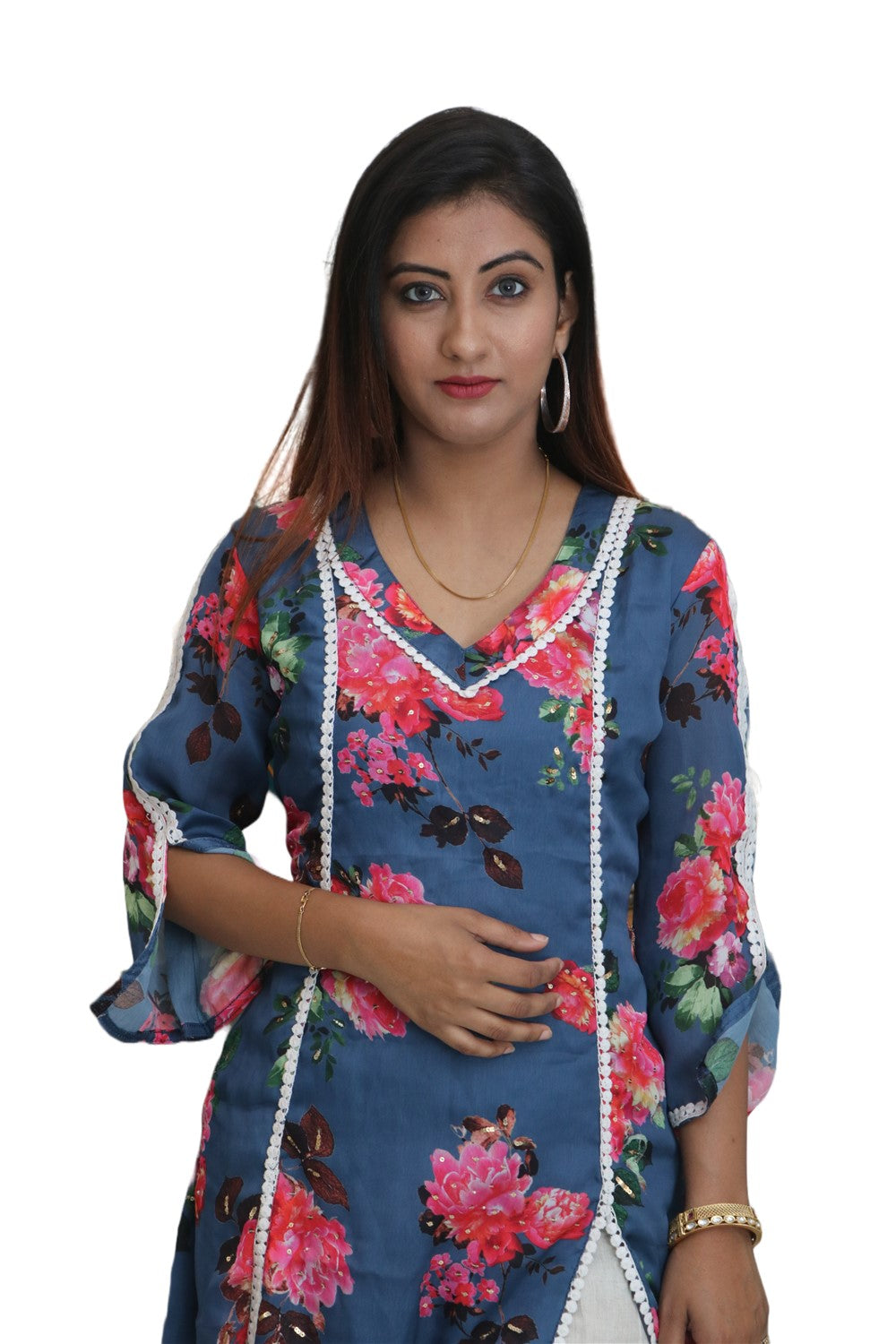 Viscose satin kurti