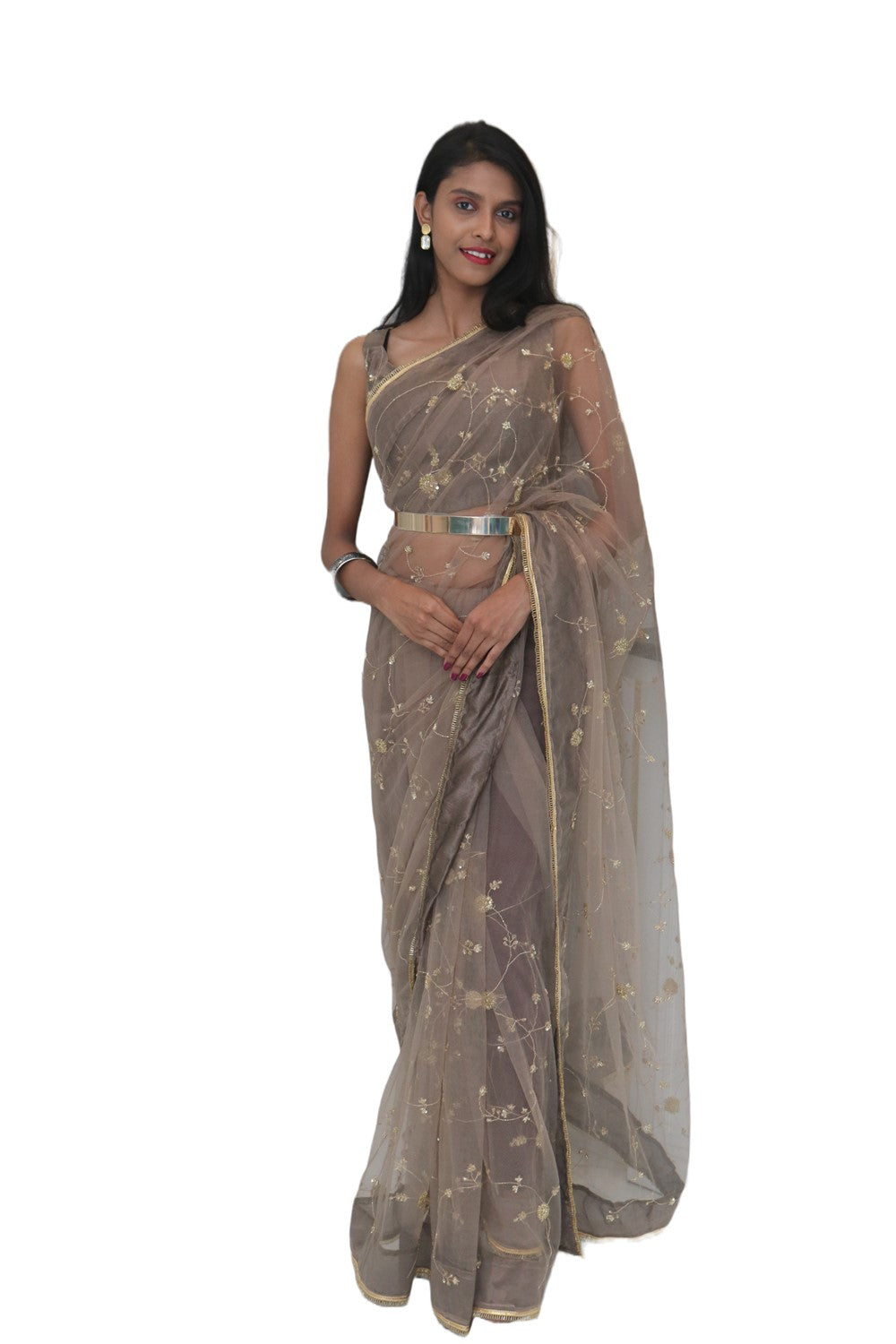 Brown saree