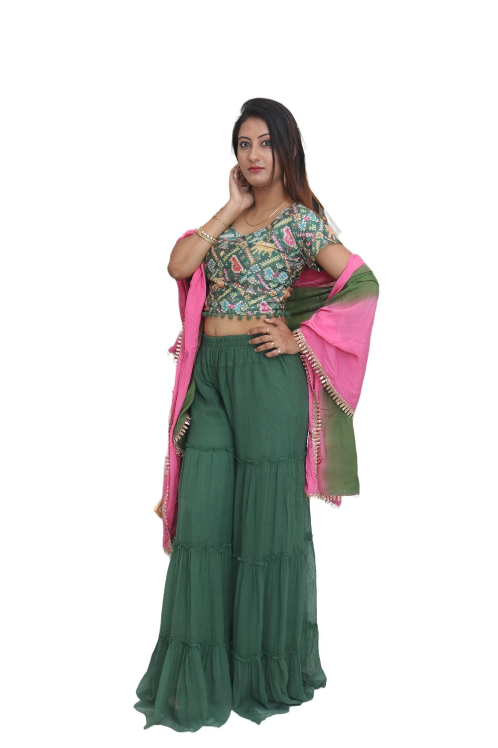 Silk & Georgette Sharara Set