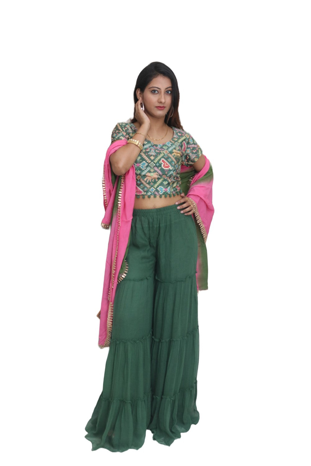Silk & Georgette Sharara Set