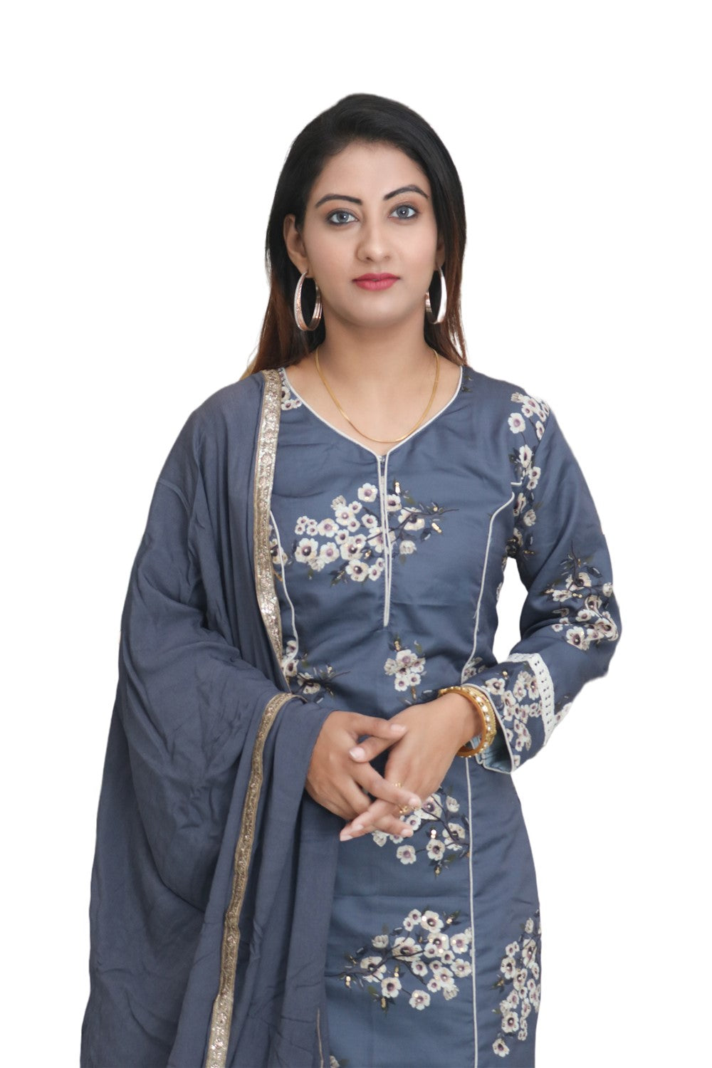 Grey Cotton Silk Kurta Set