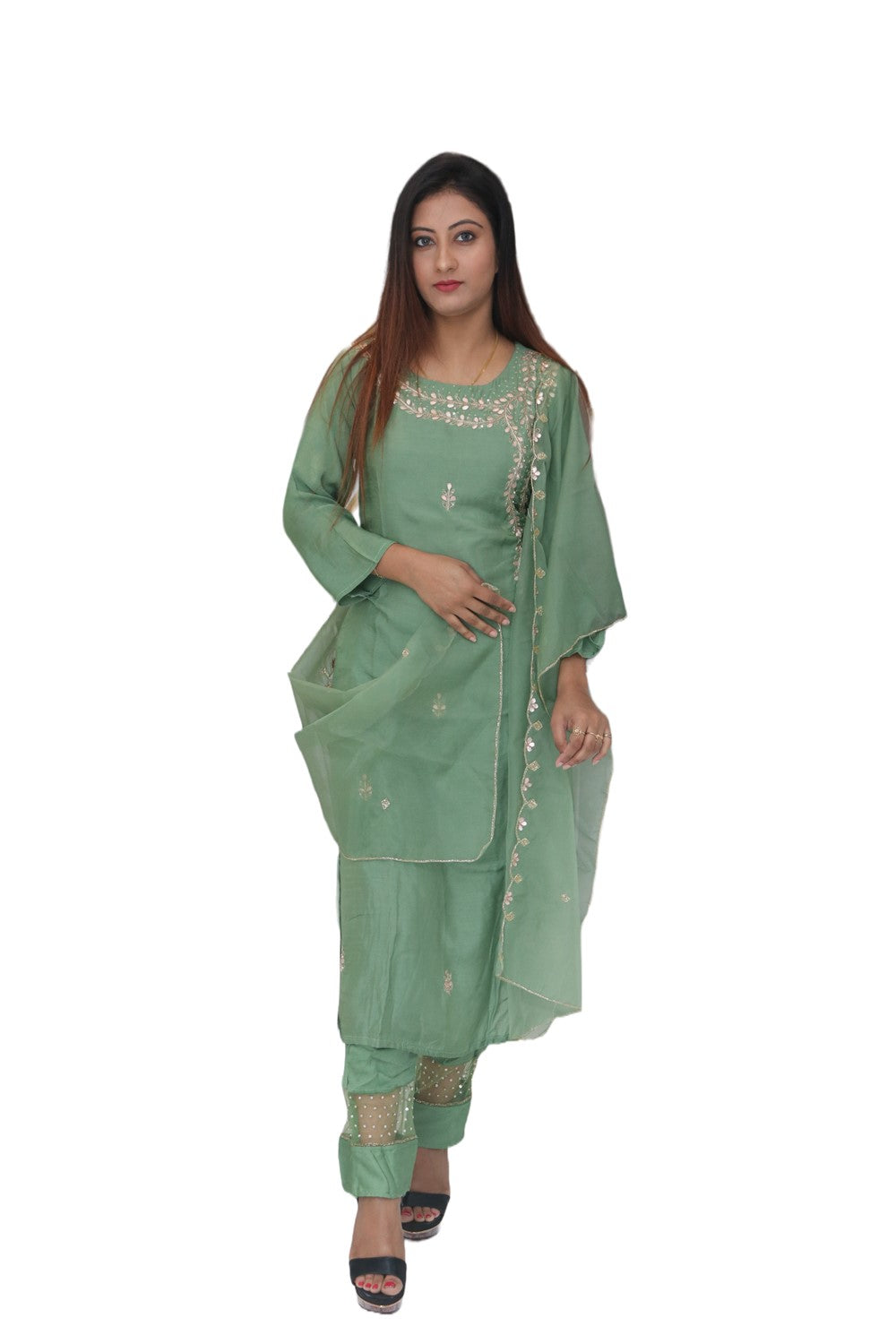 Green Kurti Set