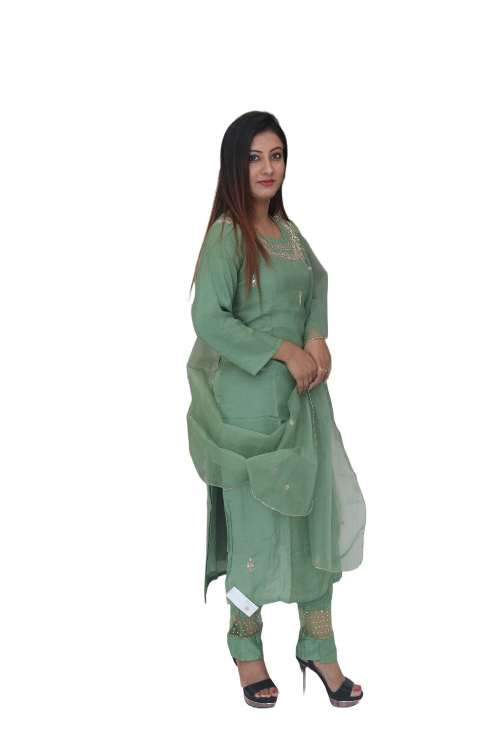 Green Kurti Set