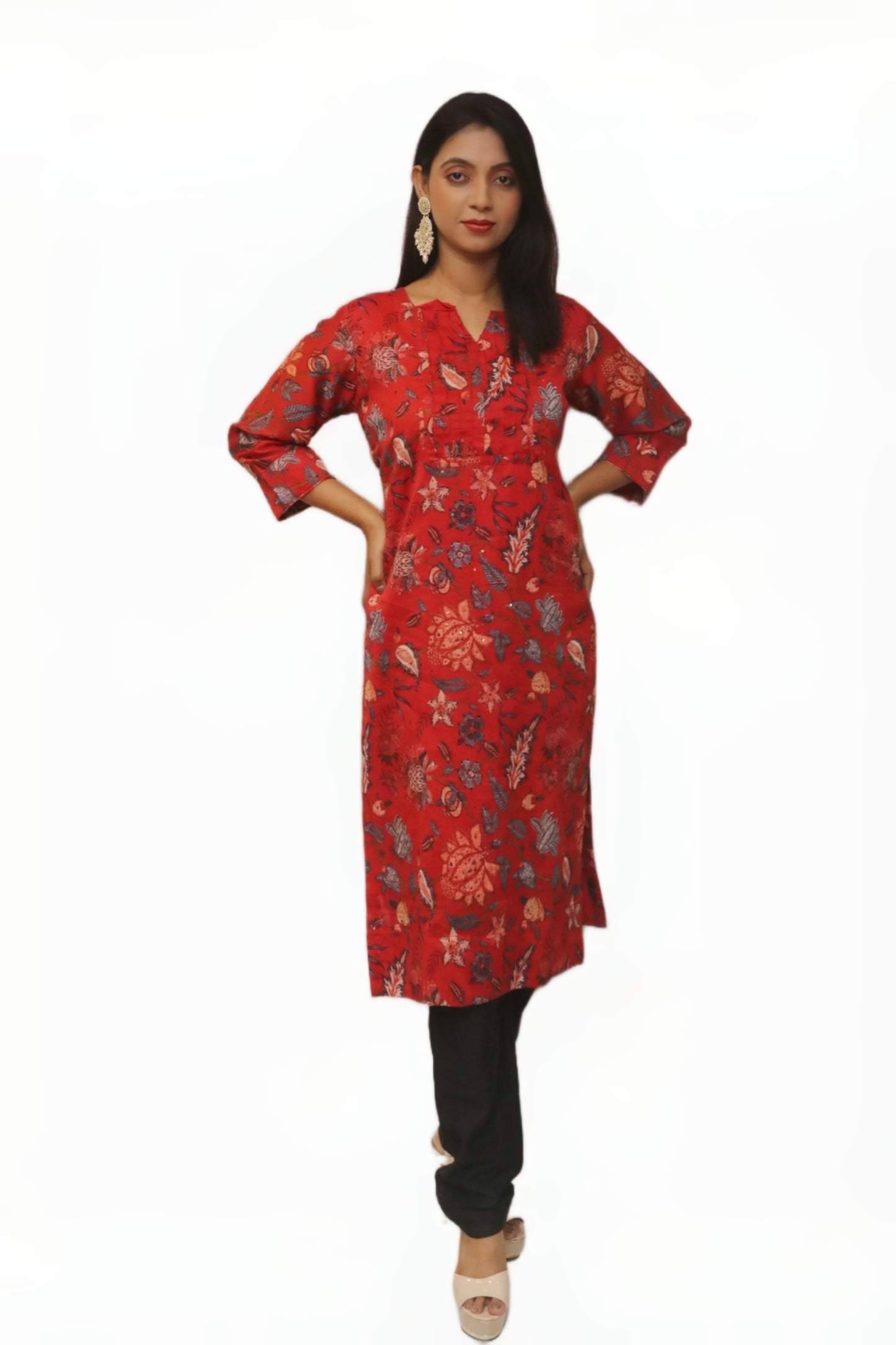 Red Colored Single Kurti