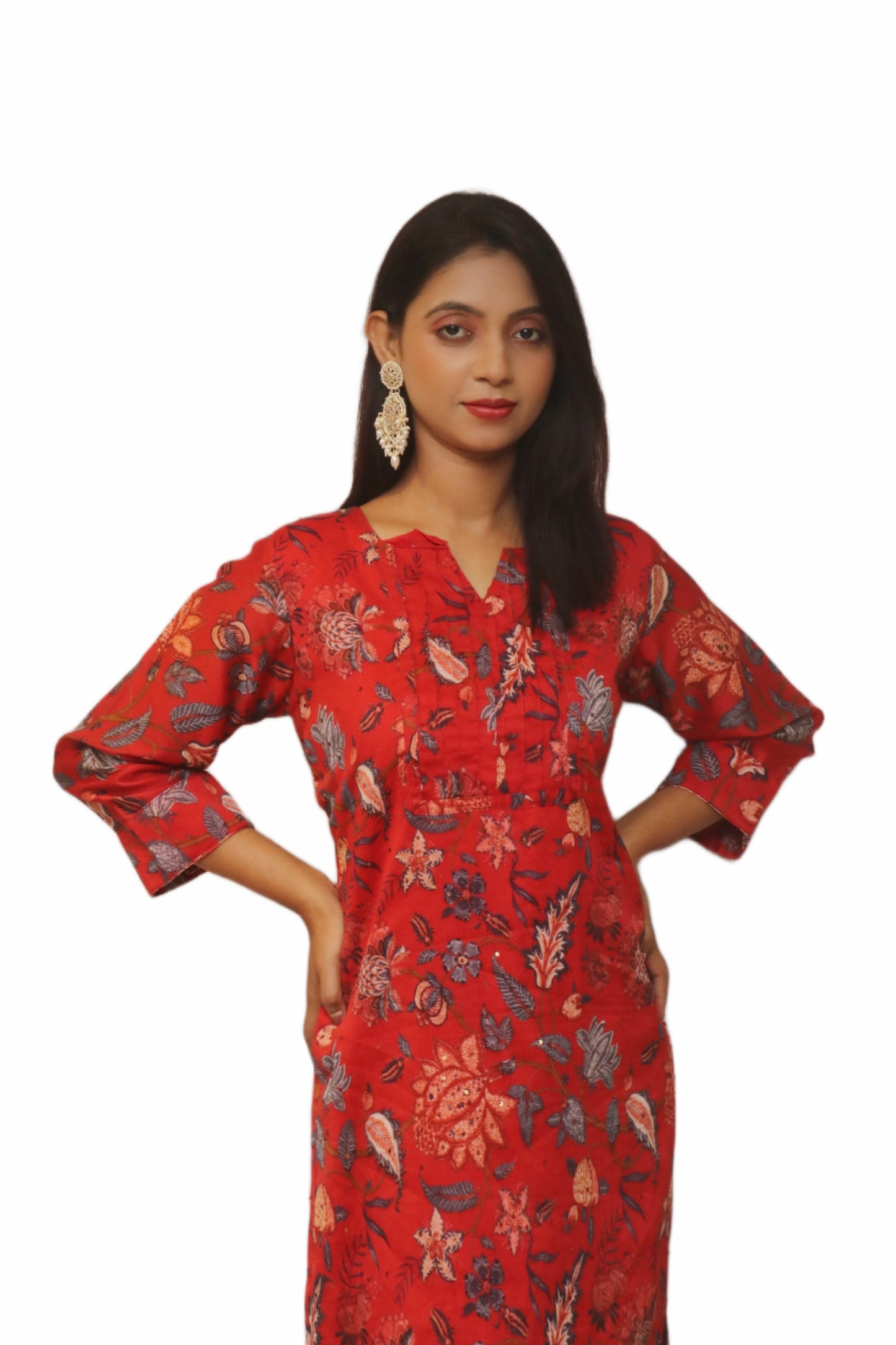 Red Colored Single Kurti