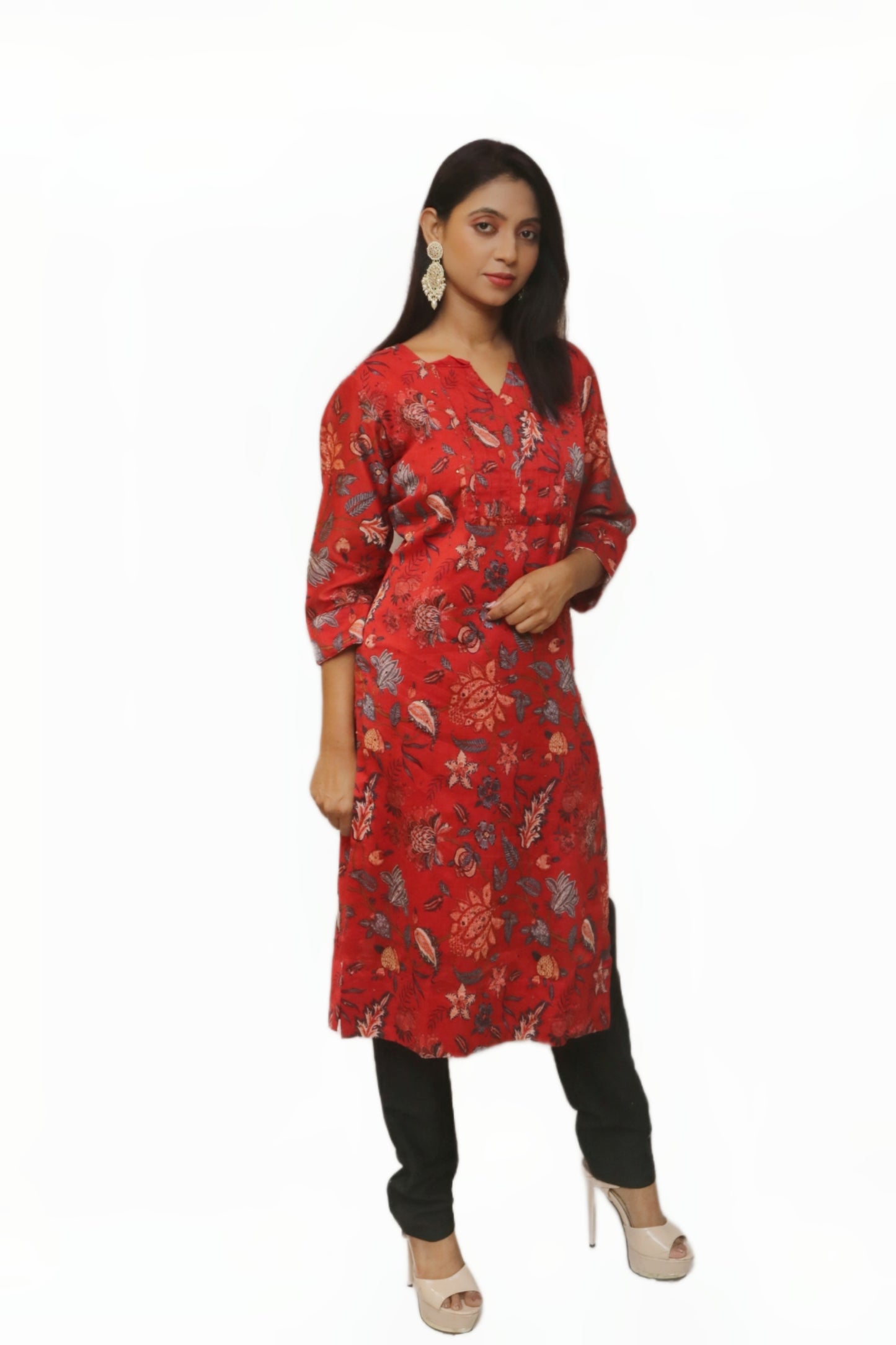 Red Colored Single Kurti