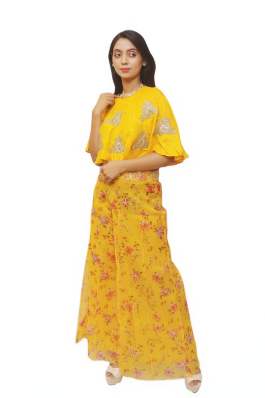 Bright Yellow Indowestern Wear