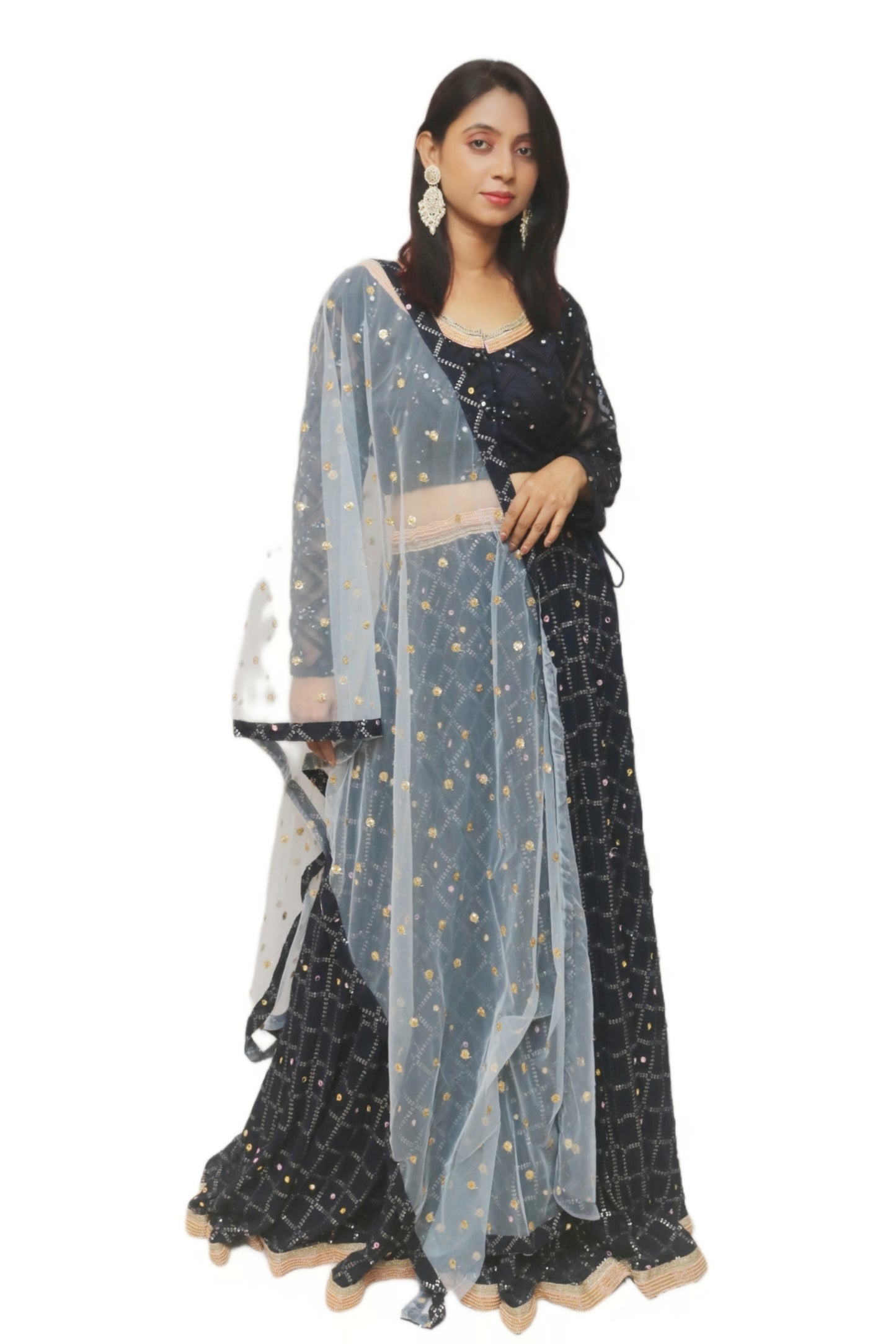 Navy Blue Ghagra