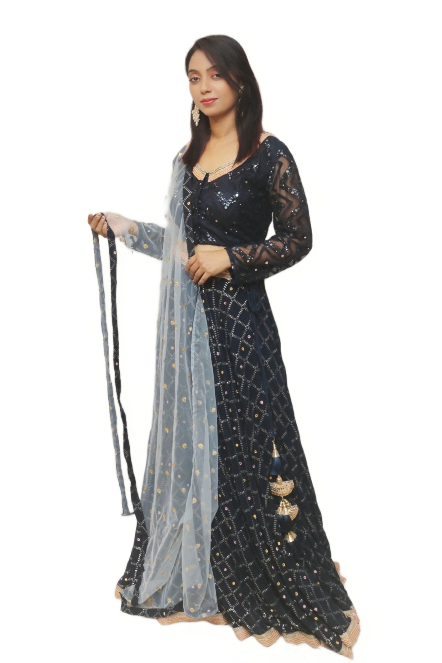 Navy Blue Ghagra