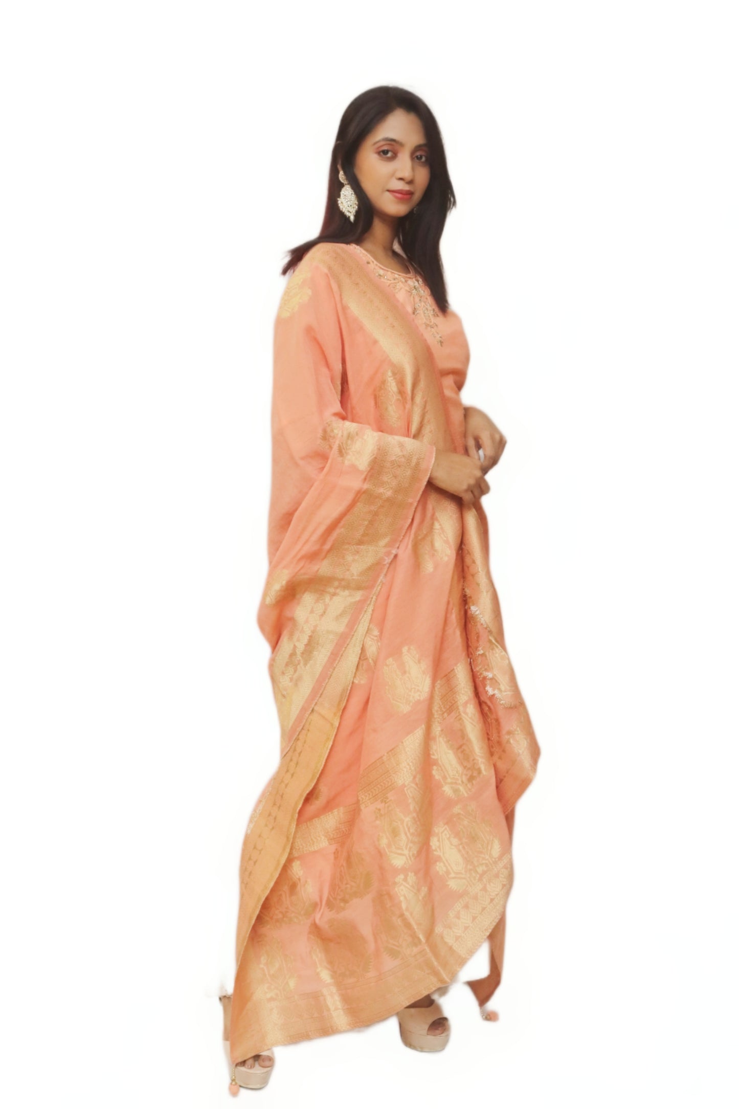 Orangish Peach Kurta Set