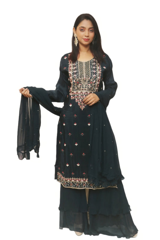 Dark navy Blue Kurta Set