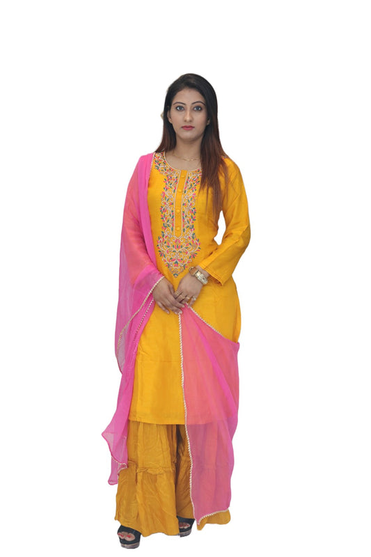 yellow kurti set