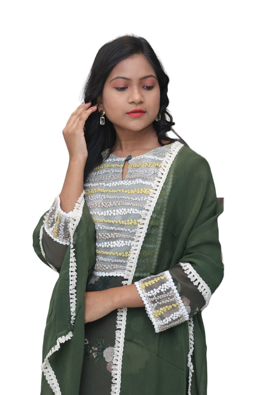 Dark Green Kurti Set